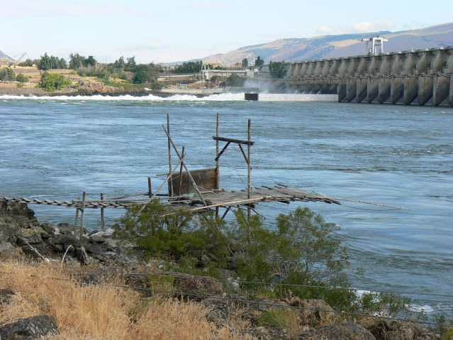 Fishing Platform and Dam at Celilo Falls